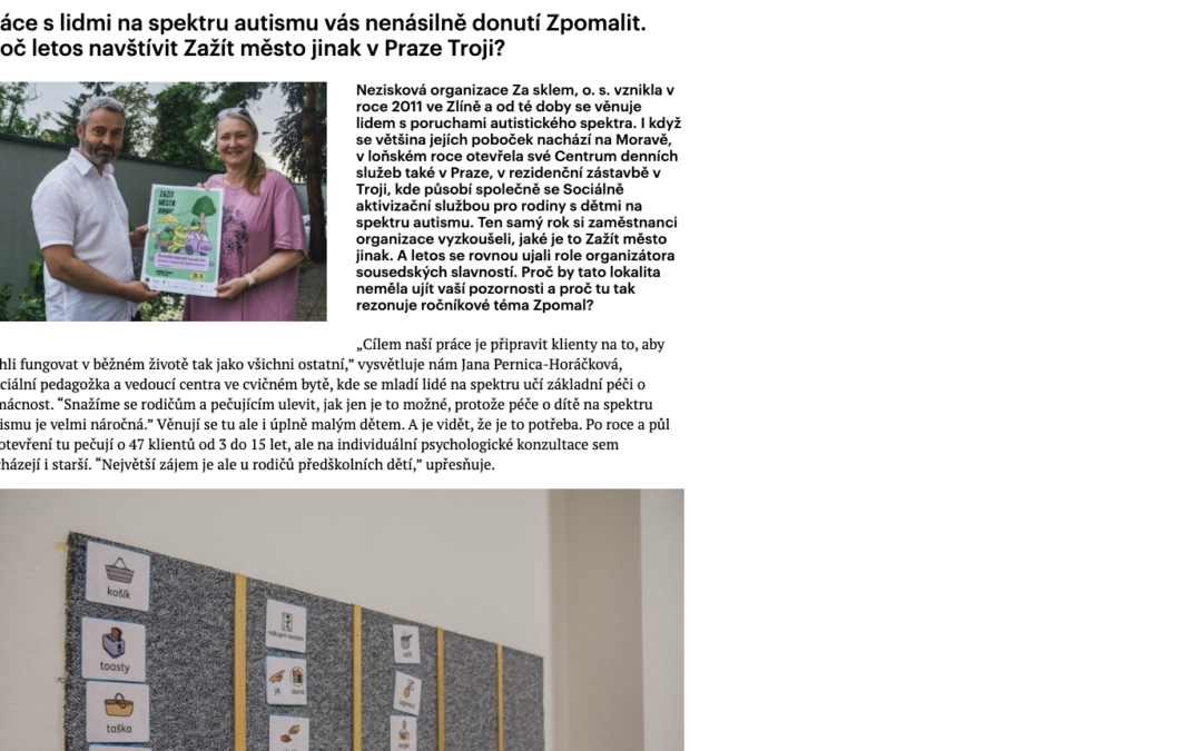 Práce s lidmi na spektru autismu vás nenásilně donutí Zpomalit. Proč letos navštívit Zažít město jinak v Praze Troji?
