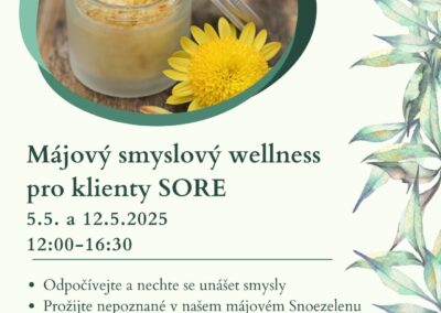 Májový smyslový wellness pro klienty SORE