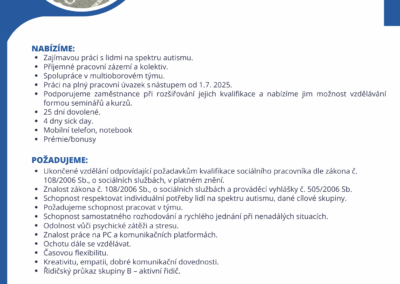 Nabídka pracovní pozice – Sociální pracovník Zlín